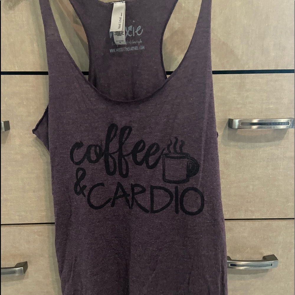 Moxie fitness apparel burgundy racer back tank top size small EUC!